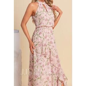 NWT JJ's House Size Large Women's Pink Floral Dress Special Occasion Maxi